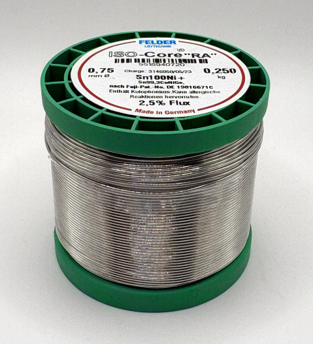 Припой Sn99,3CuNiGe RA:2,5% 0,75мм 250г