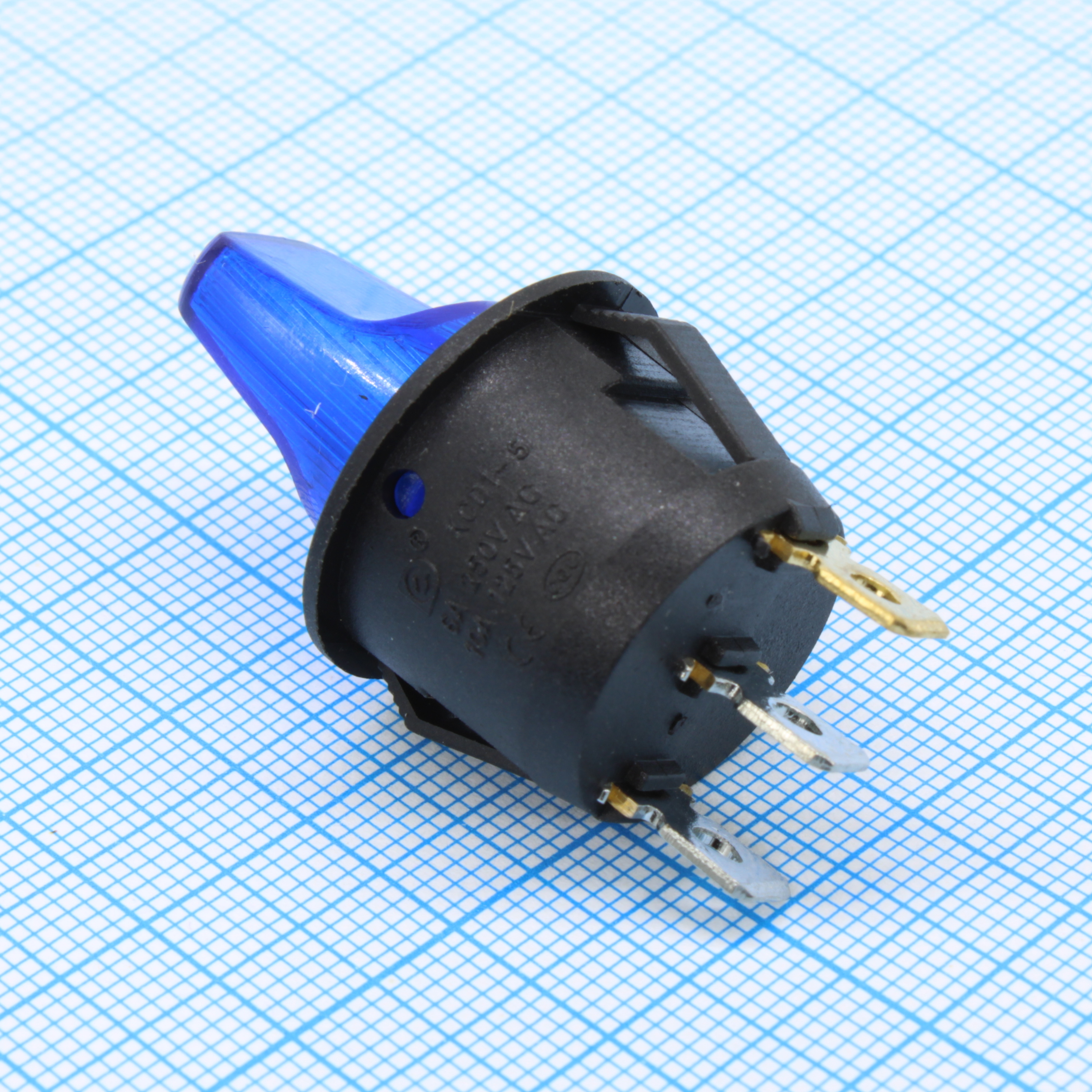 Фото товара Выкл круглый 250В 6А синий