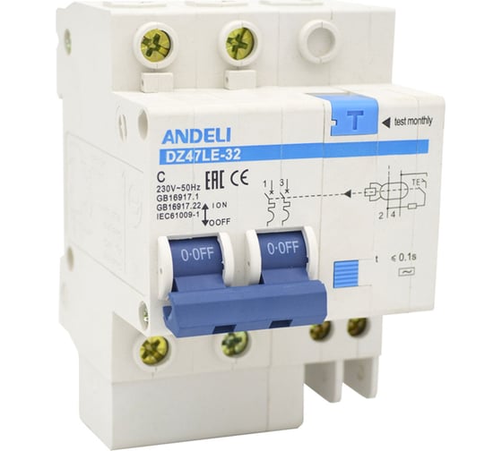ДИФ. АВТОМАТ DZ47LE-32 2P 16A 30MA ТИП A