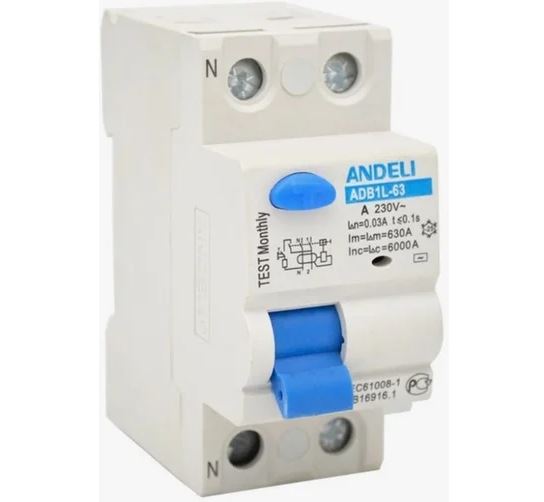 УЗО  ADB1L-63 2P 25A 30MA ТИП AC 6KA  (A