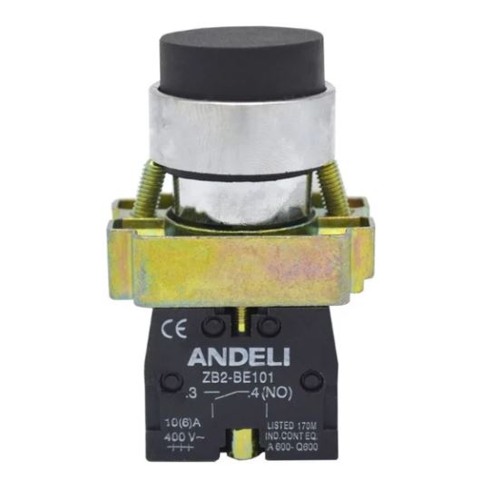 КНОПКА XB2-BL21 БЕЗ ПОДСВЕТКИ ЧЕРНЫЙ 1НО