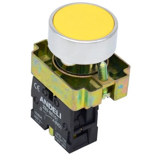 КНОПКА XB2-BА51 БЕЗ ПОДСВЕТКИ ЖЕЛТЫЙ 1НО