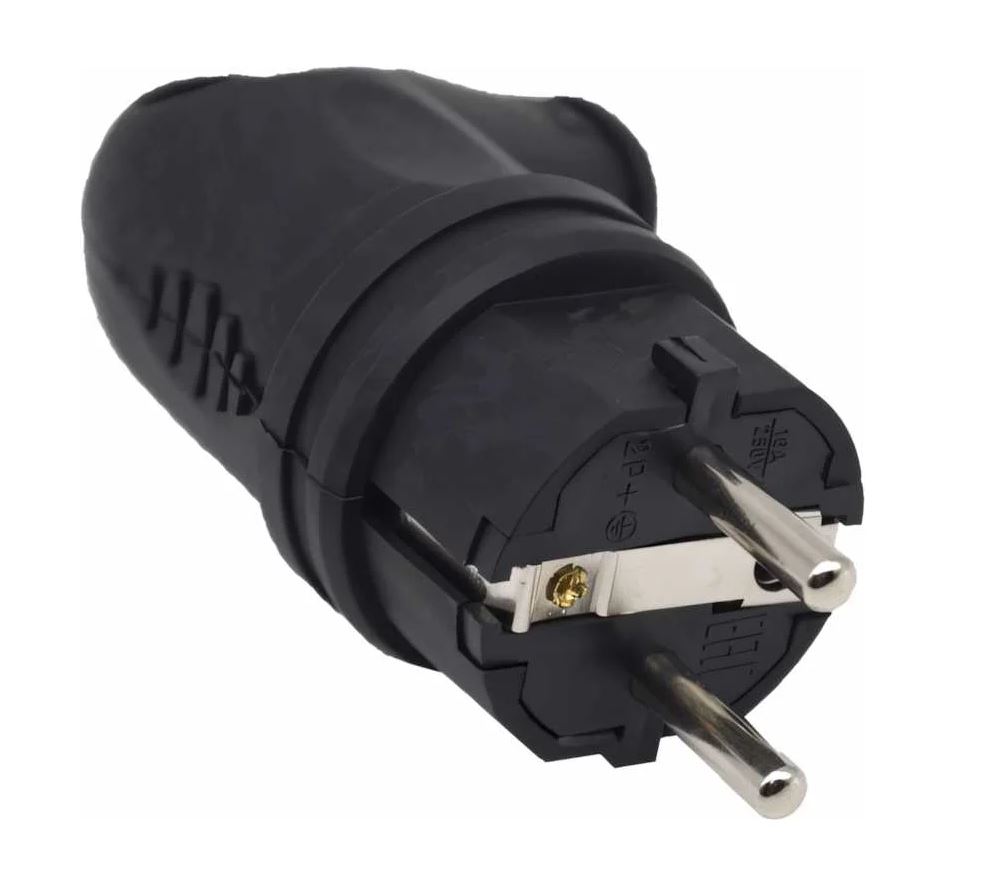 ВИЛКА С РУЧКОЙ КАУЧУК AM-K07 2P+PE 16A 2