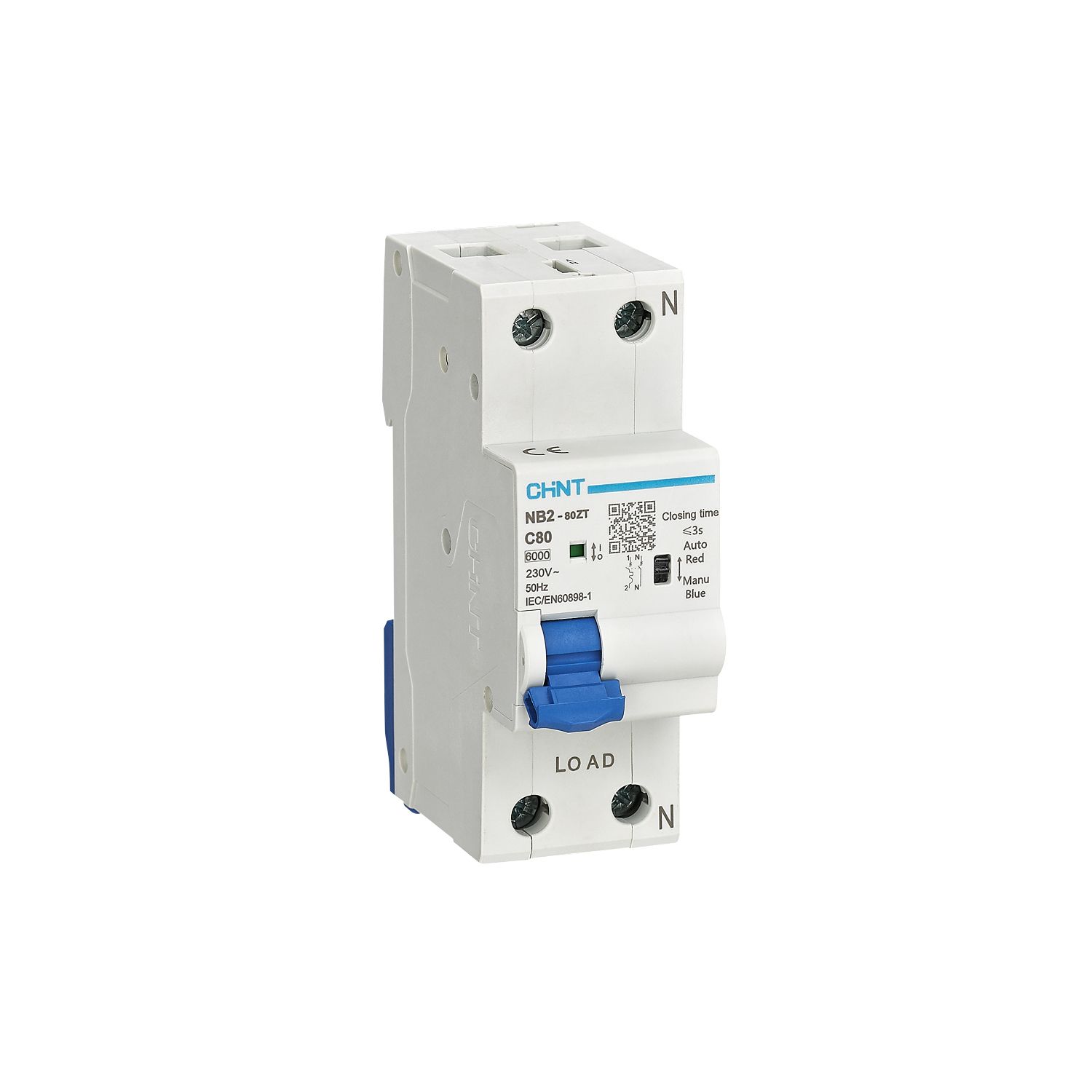 Авт. выкл. NB2-80ZT 1P+N 16А 6кА хар-ка C (R) 448252