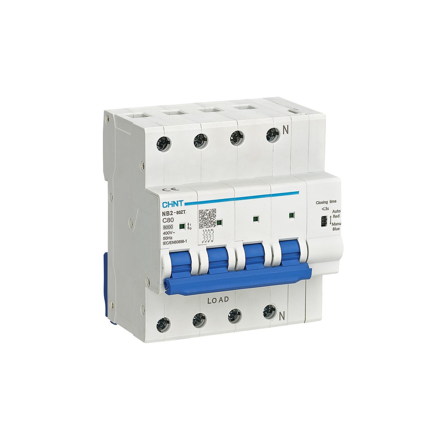 Авт. выкл. NB2-80ZT 3P+N 20А 6кА хар-ка C (R) 448263