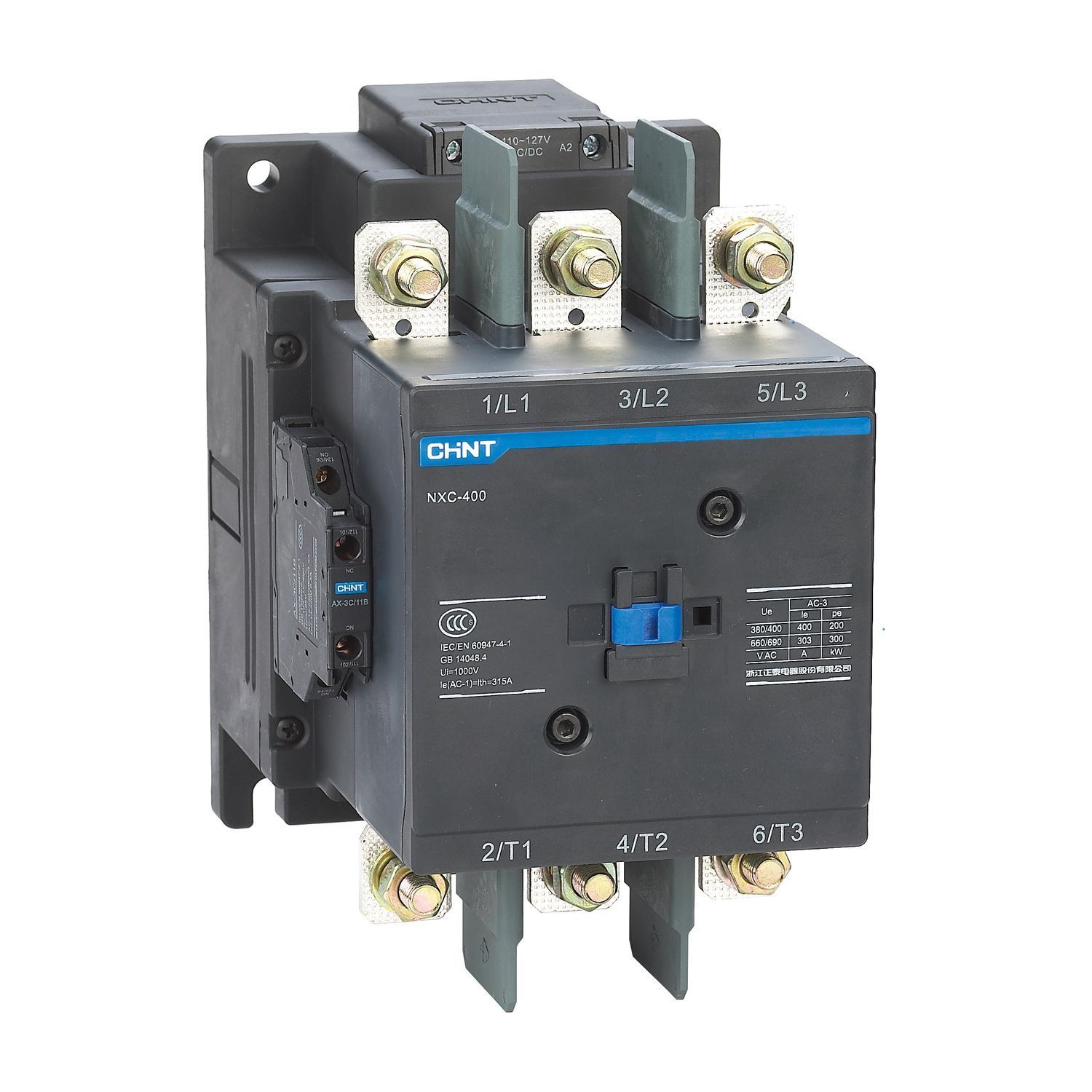 Контактор NXC-330 3P 330A AC/DC110-127B (50Гц) 2НО+2НЗ (R) 836546