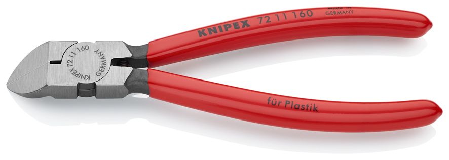 Бокорезы для пластика, губки 45°, пружина, 160 мм, обливные ручки, SB KN-7211160SB
