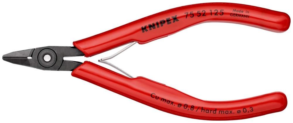 Бокорезы для электроники, узкая головка, 125 мм, обливные ручки KN-7552125