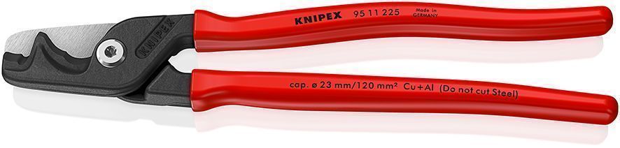 StepCut XL Кабелерез, ступенчатый рез, O 23 мм (120 мм2), длина 225 мм, фосфатированный, обливные ручки KN-9511225