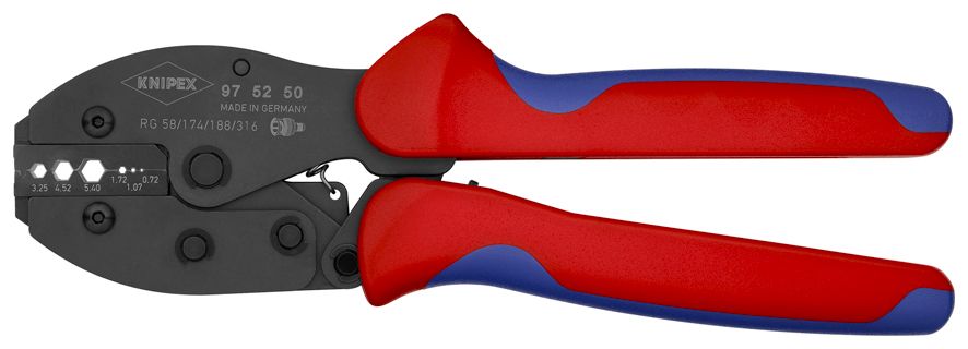 PreciForce Пресс-клещи, 6 гн-зд, штекеры коаксиал/BNC, RG 58/174/188/316, длина 220 мм KN-975250