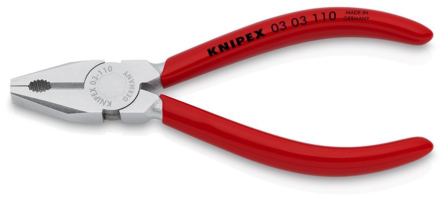 Плоскогубцы комбинированные, 110 мм, хром, обливные ручки KN-0303110